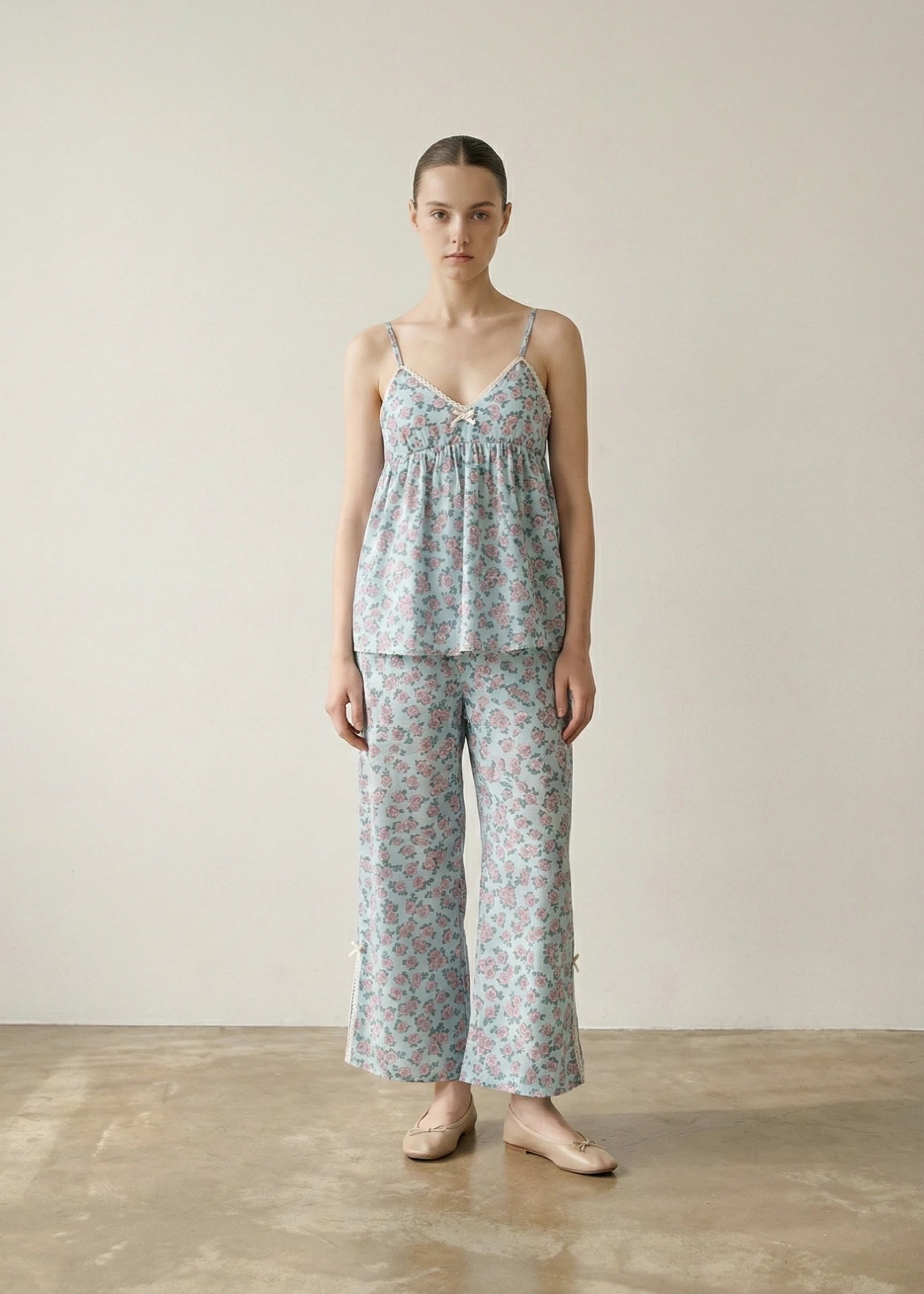 - Ever Lasting - Vivian Vintage Floral Pajama Set / V Neck - Pajamas - Ever Lasting