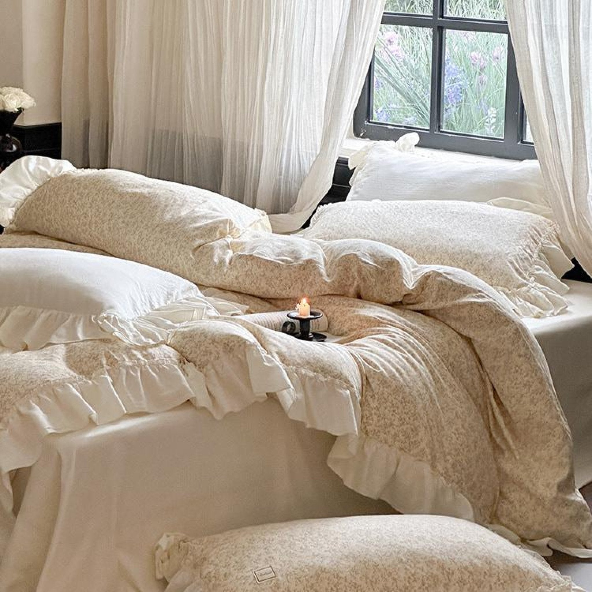 Vivienne Floral Double Gauze Bedding Set / Blush Pink - Ever Lasting