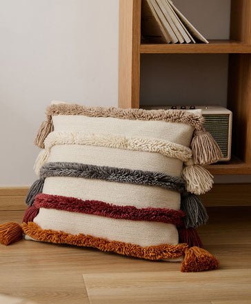 - Ever Lasting - Warm Tone Fall Tufted Pillows with Tassels (5 Colors) - Pillow - Ever Lasting