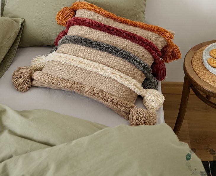 - Ever Lasting - Warm Tone Fall Tufted Pillows with Tassels (5 Colors) - Pillow - Ever Lasting