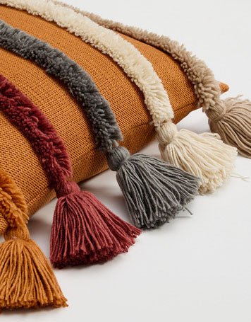- Ever Lasting - Warm Tone Fall Tufted Pillows with Tassels (5 Colors) - Pillow - Ever Lasting