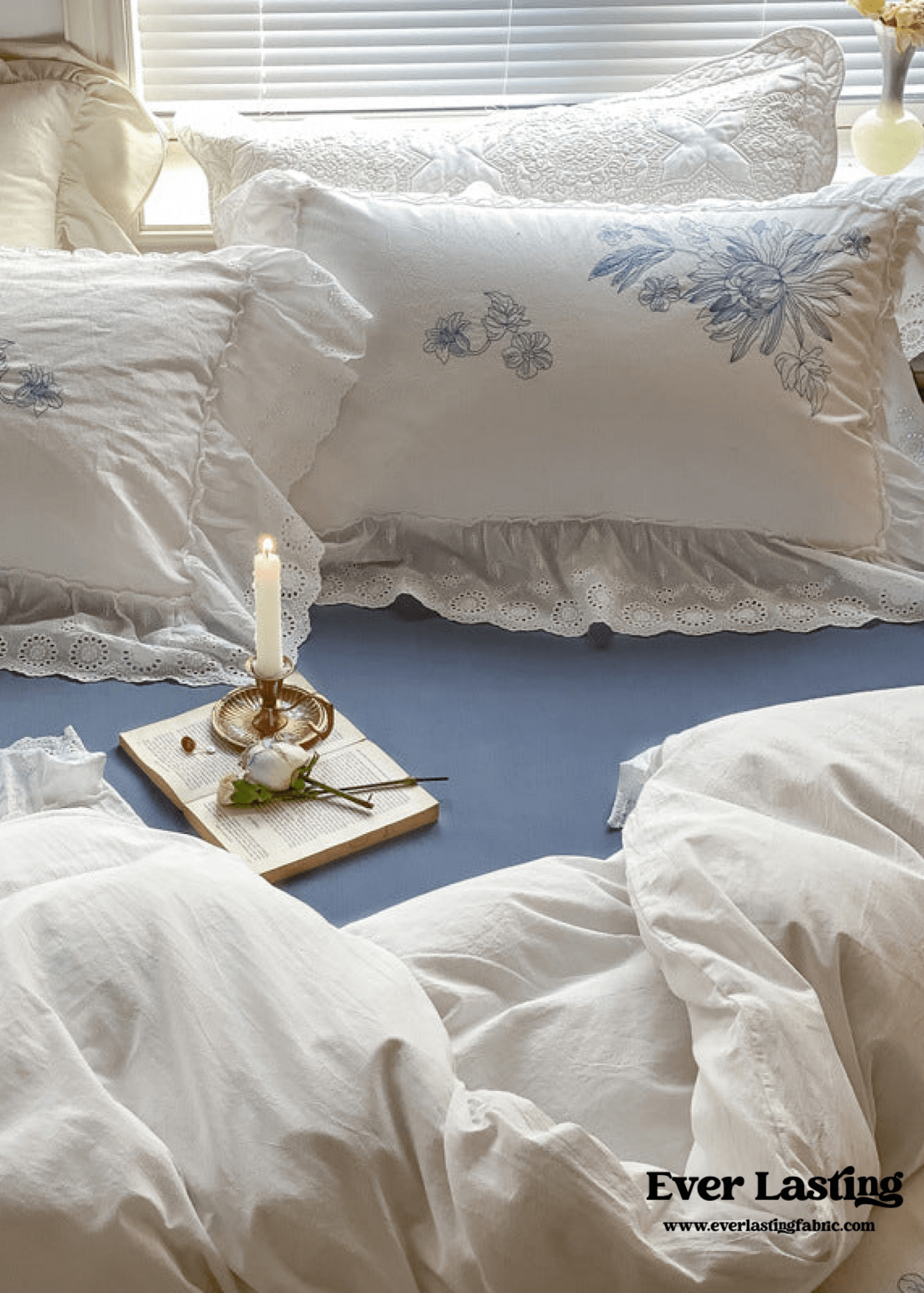 White Cottage Washed Cotton Ruffle Bedding Bundle - Ever Lasting