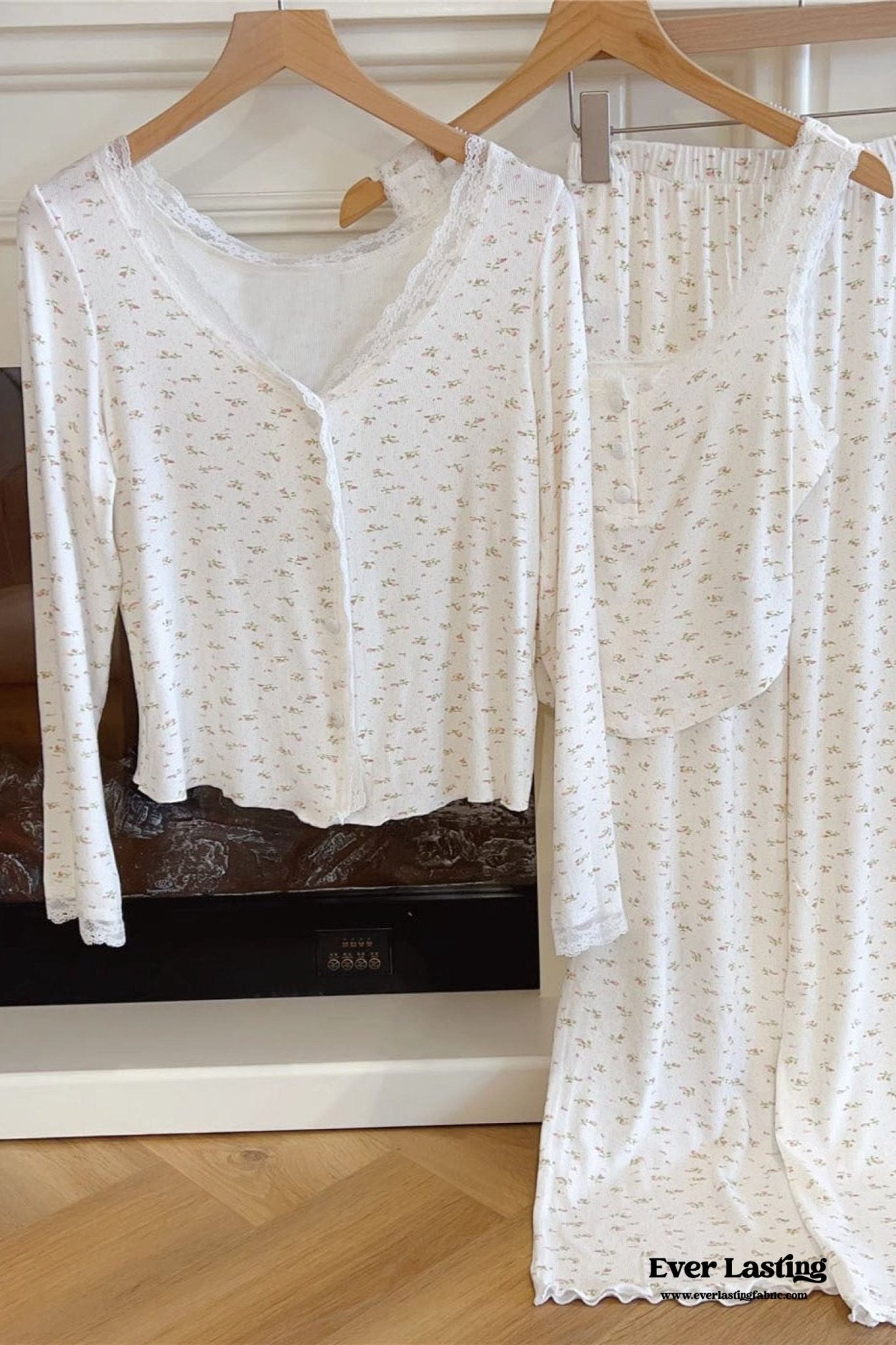 White Floral Pajama Set - Ever Lasting