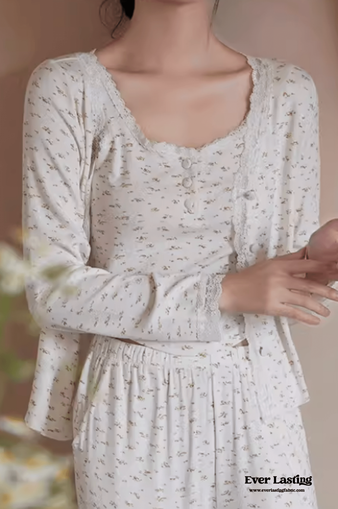White Floral Pajama Set - Ever Lasting