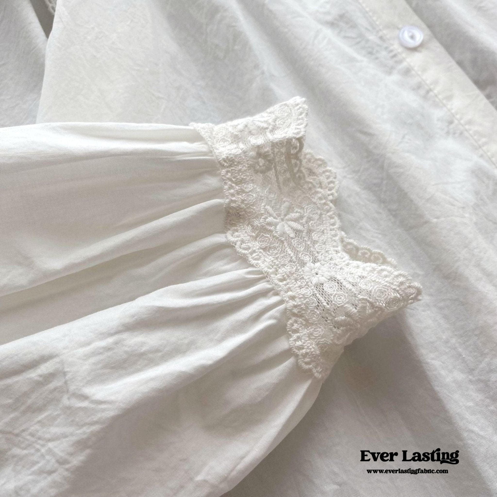 White Lace Ruffle Cottage Pajama Set - Ever Lasting