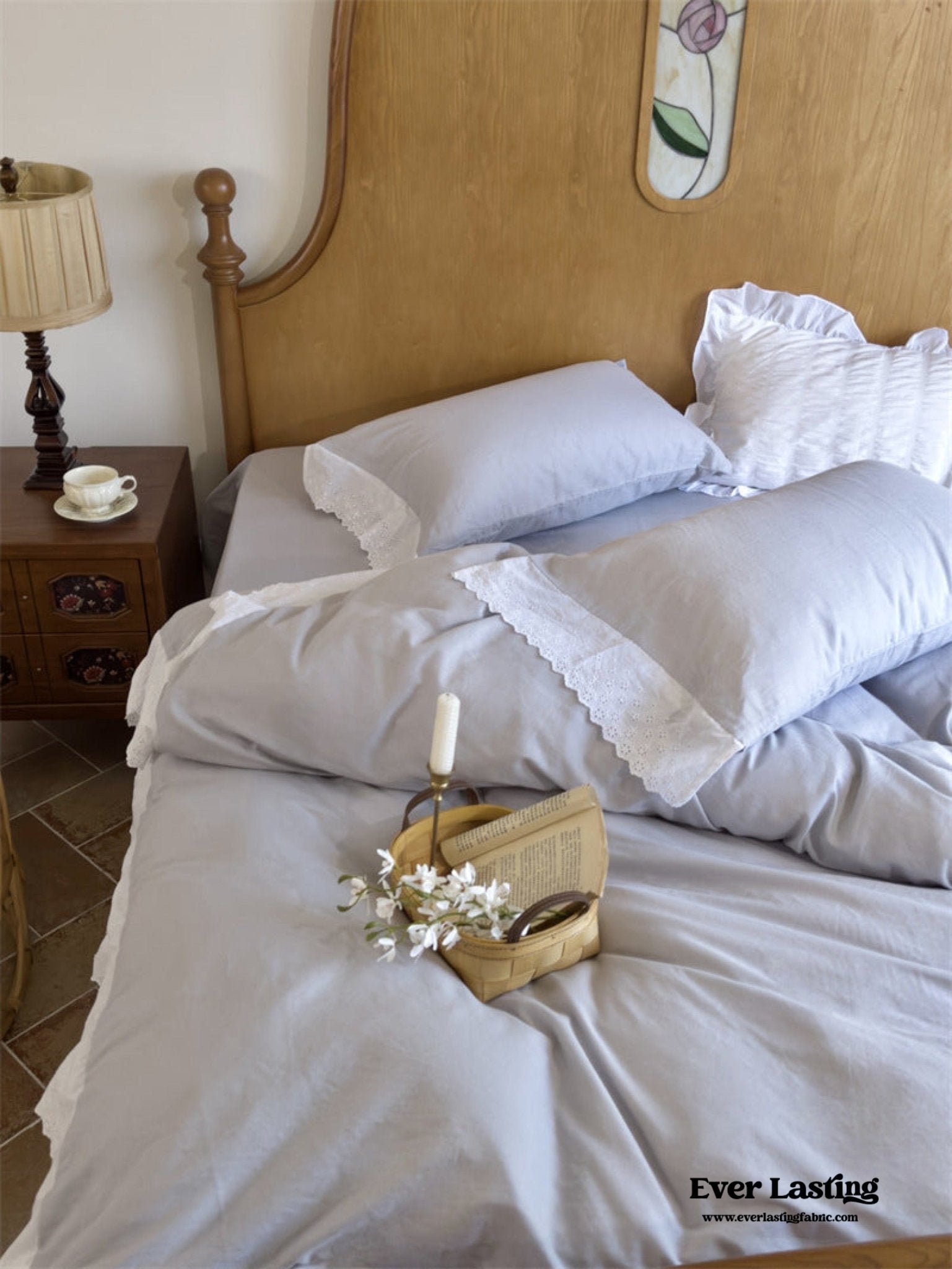 White Ruffle Lace Bedding Bundle - Ever Lasting