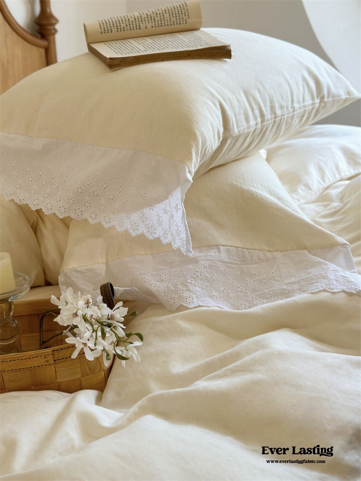 White Ruffle Lace Bedding Bundle - Ever Lasting
