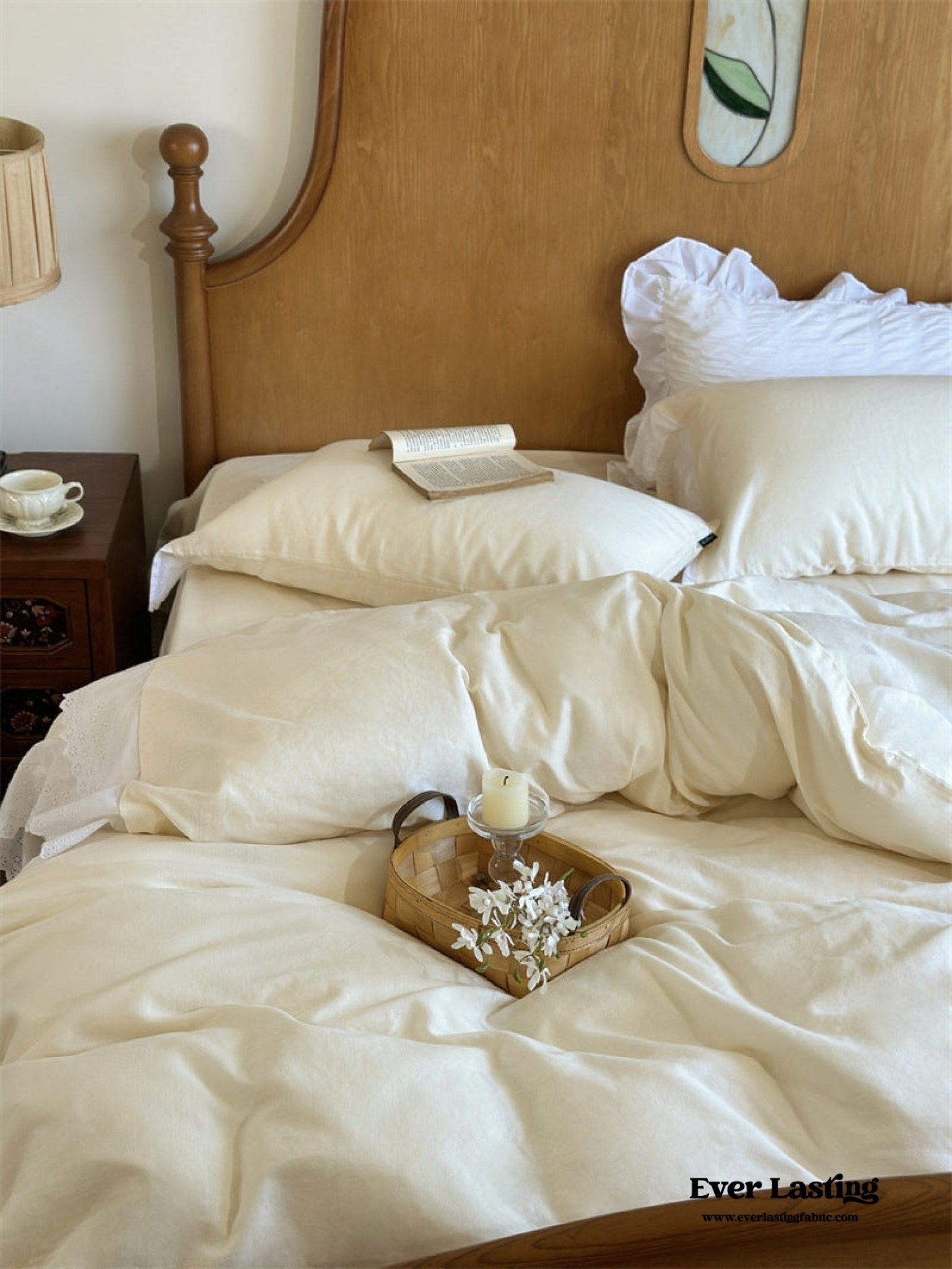 White Ruffle Lace Bedding Bundle - Ever Lasting