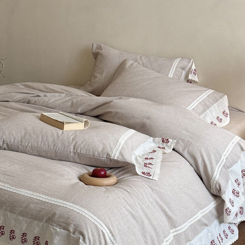 -Ever Lasting - Winslow Lace Bedding Set / White -Bedding Set -Ever Lasting