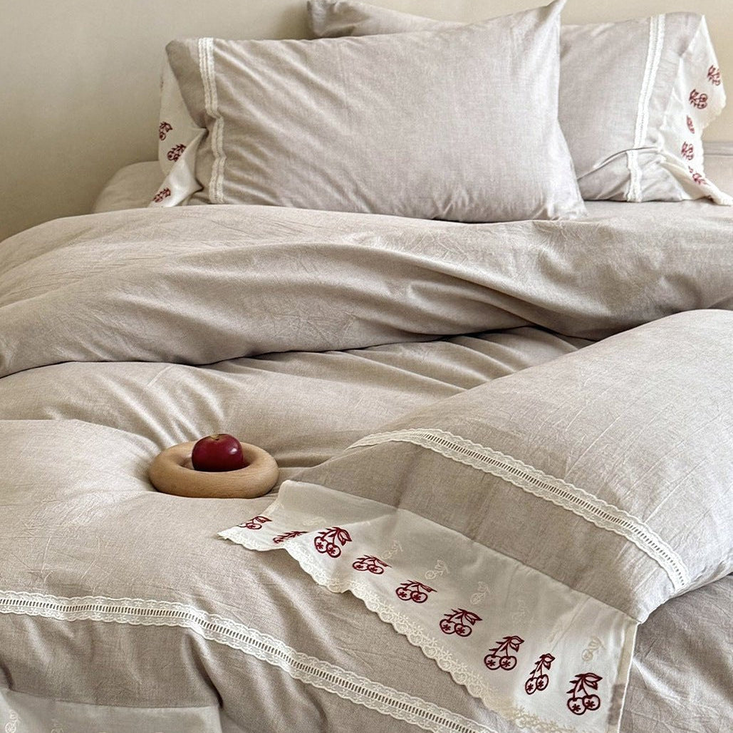 -Ever Lasting - Winslow Lace Bedding Set / White -Bedding Set -Ever Lasting