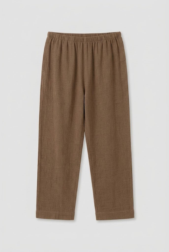 -Ever Lasting - Wisterial Double-Layer Gauze Long-Sleeved Pajama Set / Brown -Pajamas -Ever Lasting