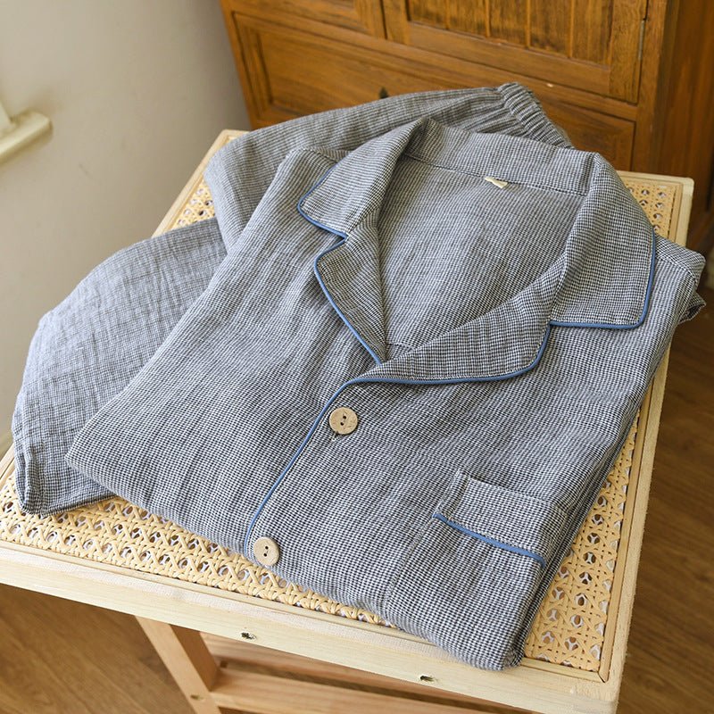 -Ever Lasting - Wisterial Double-Layer Gauze Long-Sleeved Pajama Set / Brown -Pajamas -Ever Lasting