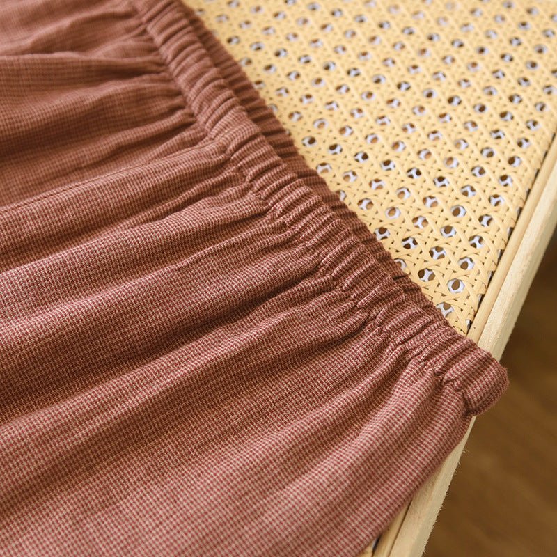 -Ever Lasting - Wisterial Double-Layer Gauze Long-Sleeved Pajama Set / Brown -Pajamas -Ever Lasting