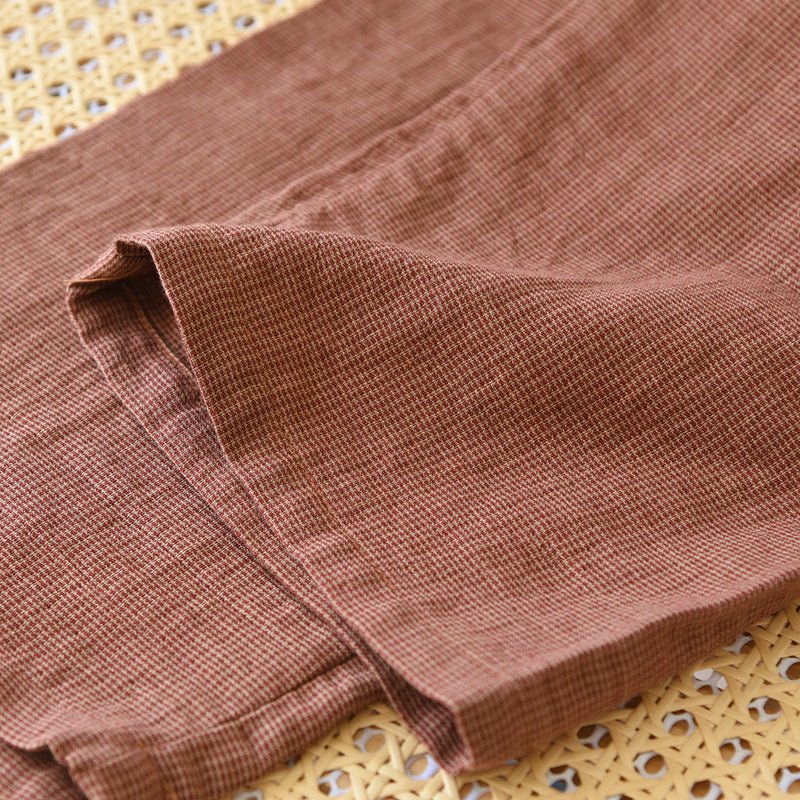 -Ever Lasting - Wisterial Double-Layer Gauze Long-Sleeved Pajama Set / Brown -Pajamas -Ever Lasting