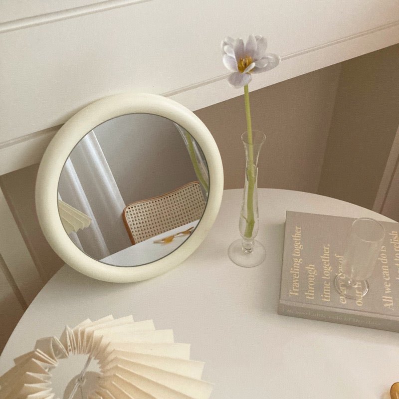 - Ever Lasting - Wooden Circle Mirror / White - Mirror - Ever Lasting