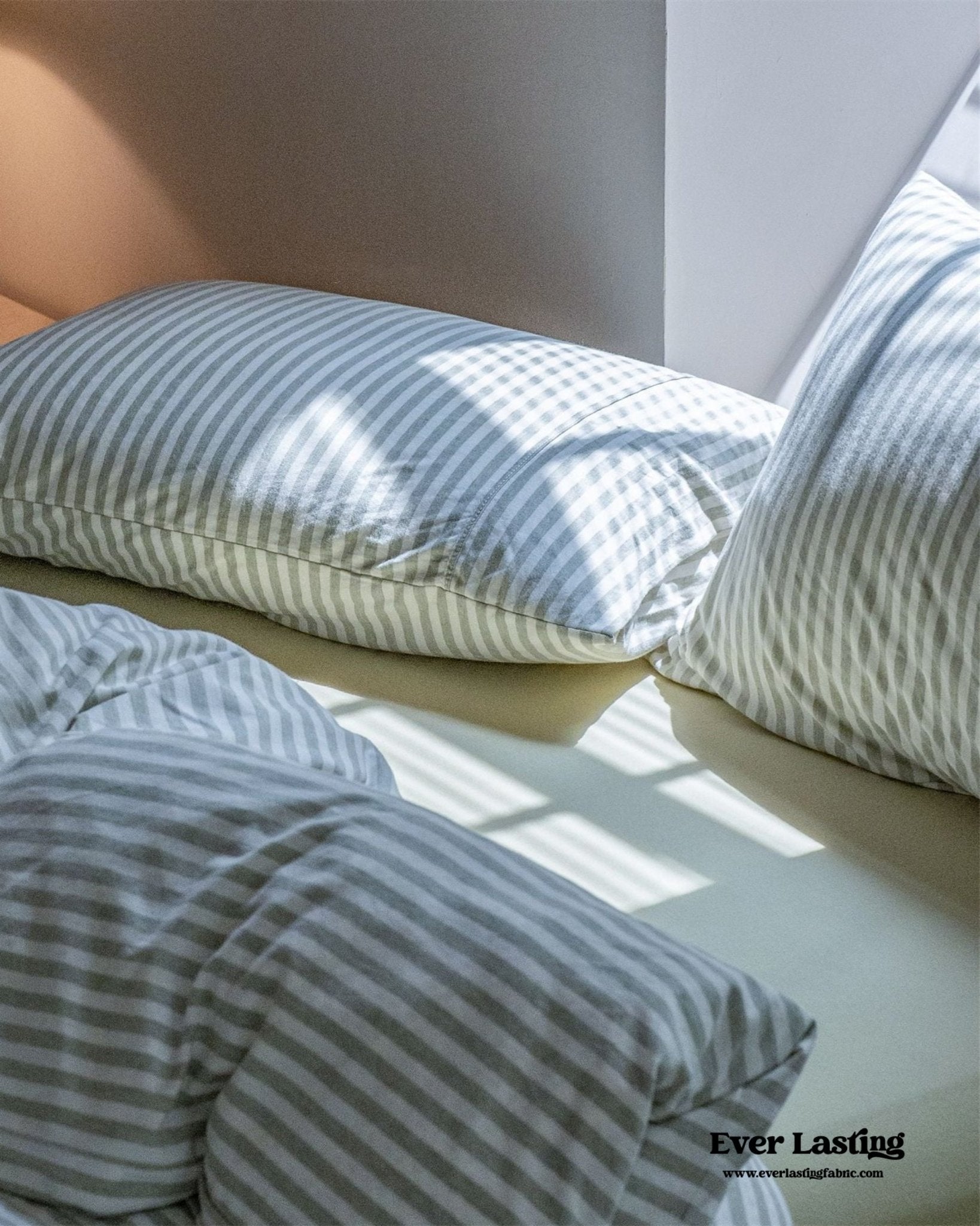 Wren Fresh Striped Jersey Knit Bedding Set / Beige - Ever Lasting