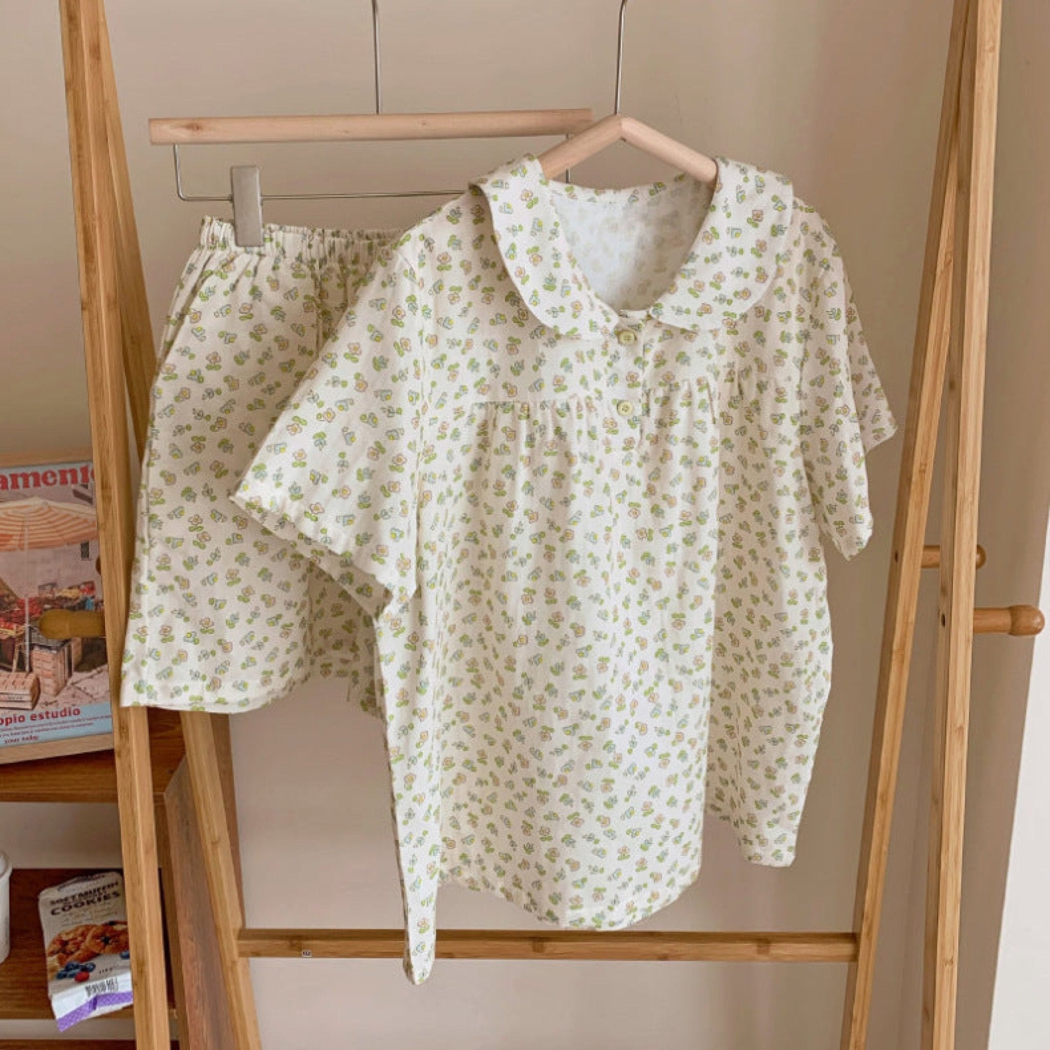 Yellow Floral Short Sleeves Shorts Pajama Set - Ever Lasting