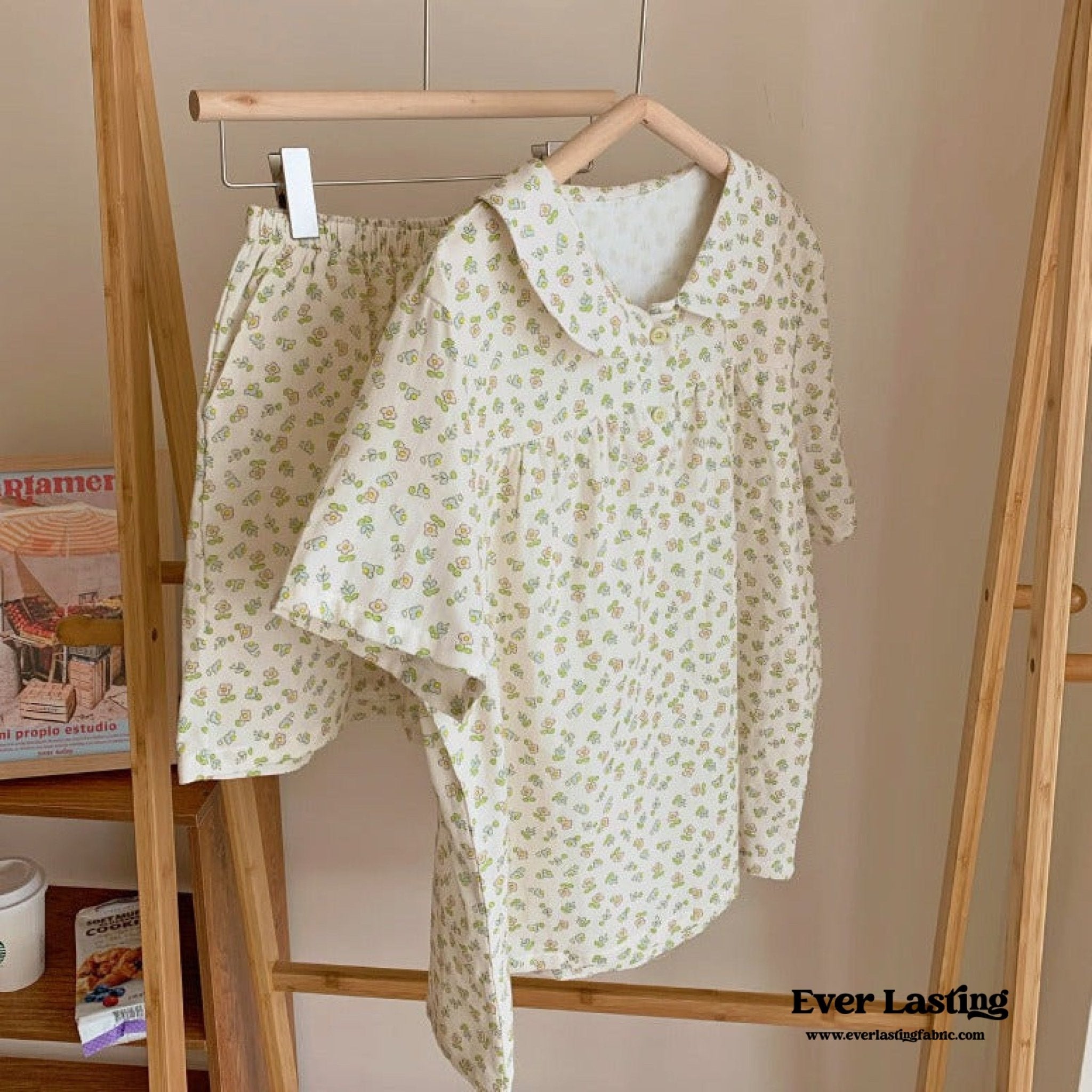 Yellow Floral Short Sleeves Shorts Pajama Set - Ever Lasting