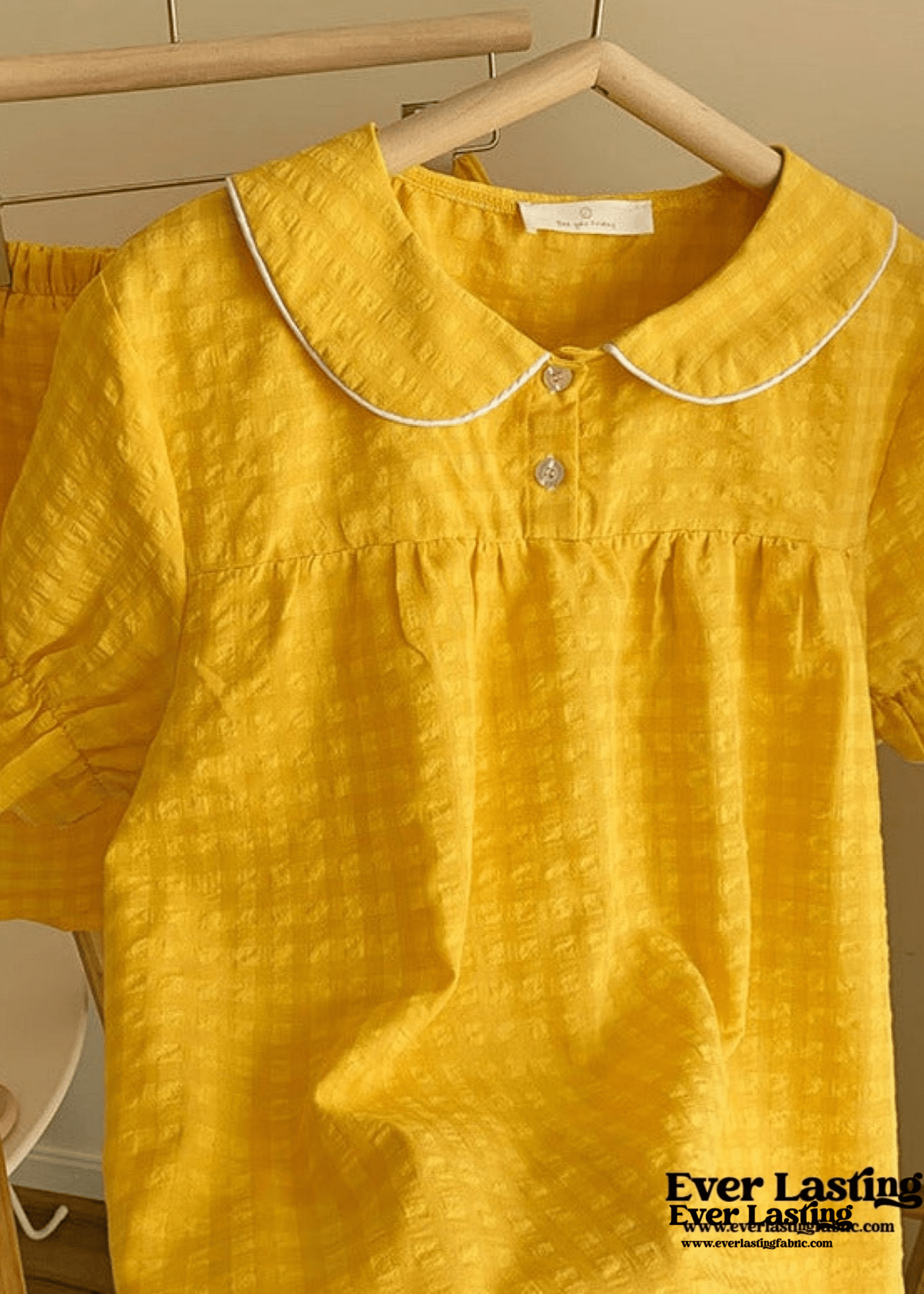 Yellow Ruffle Gingham Shorts Pajama Set - Ever Lasting