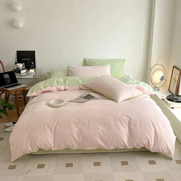 Duo Bedding Set / Pink + Green