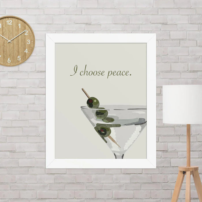 Minimalist Watercolor Martini Wall Art