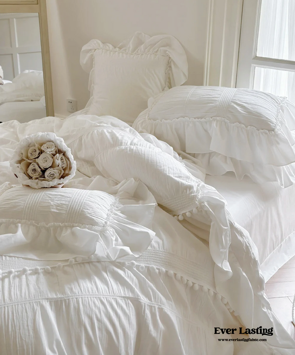 white bedding