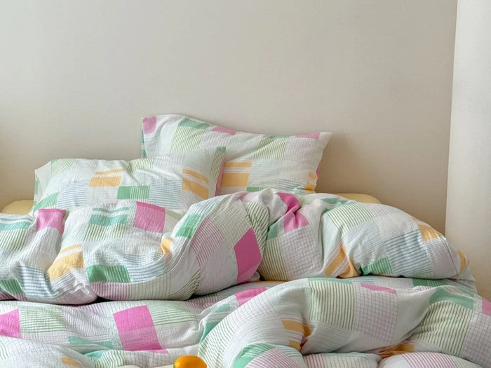 Sienna Double Gauze Gingham Patchwork Pastel Bedding Bundle