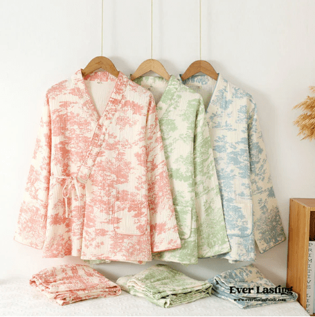 Your New Self-Care Sunday Essential: Ever Lasting's Japanese Kimono Tie Pajama Set - Ever Lasting