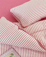 Pepper Candy Stripe Bedding Set / Green + Pink