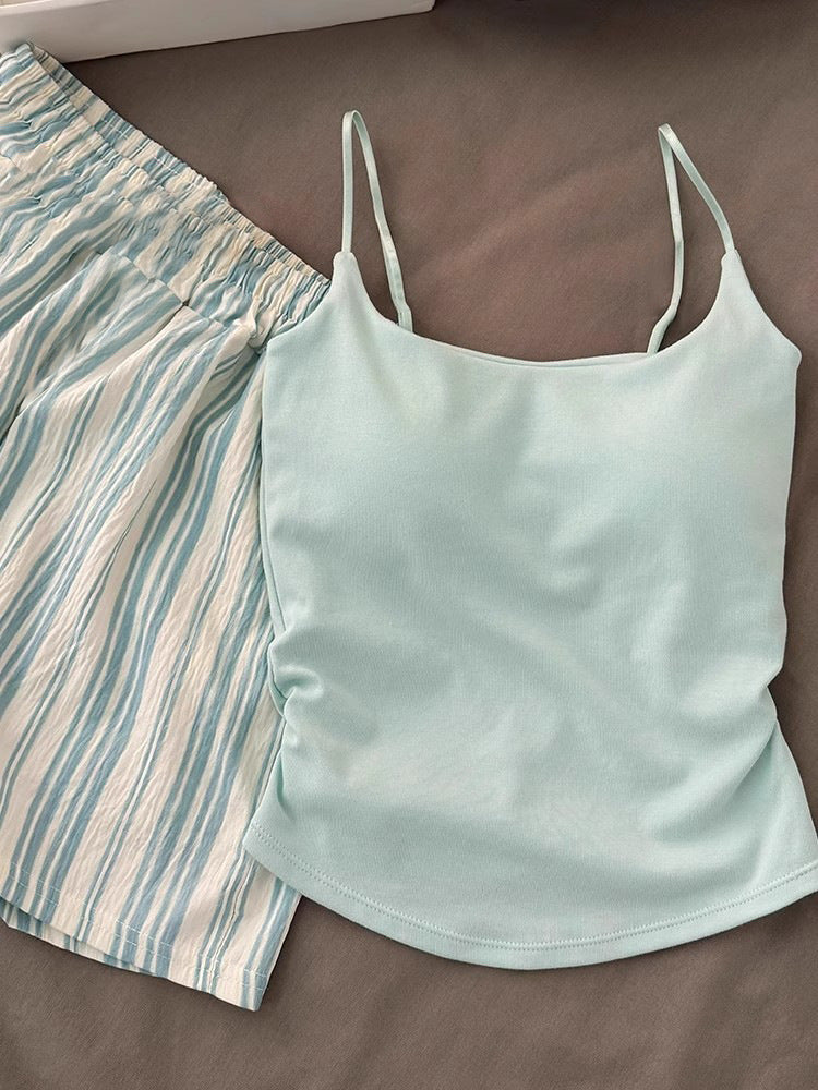 Nerelle Sleeveless & Shorts Pajama Set / Blue