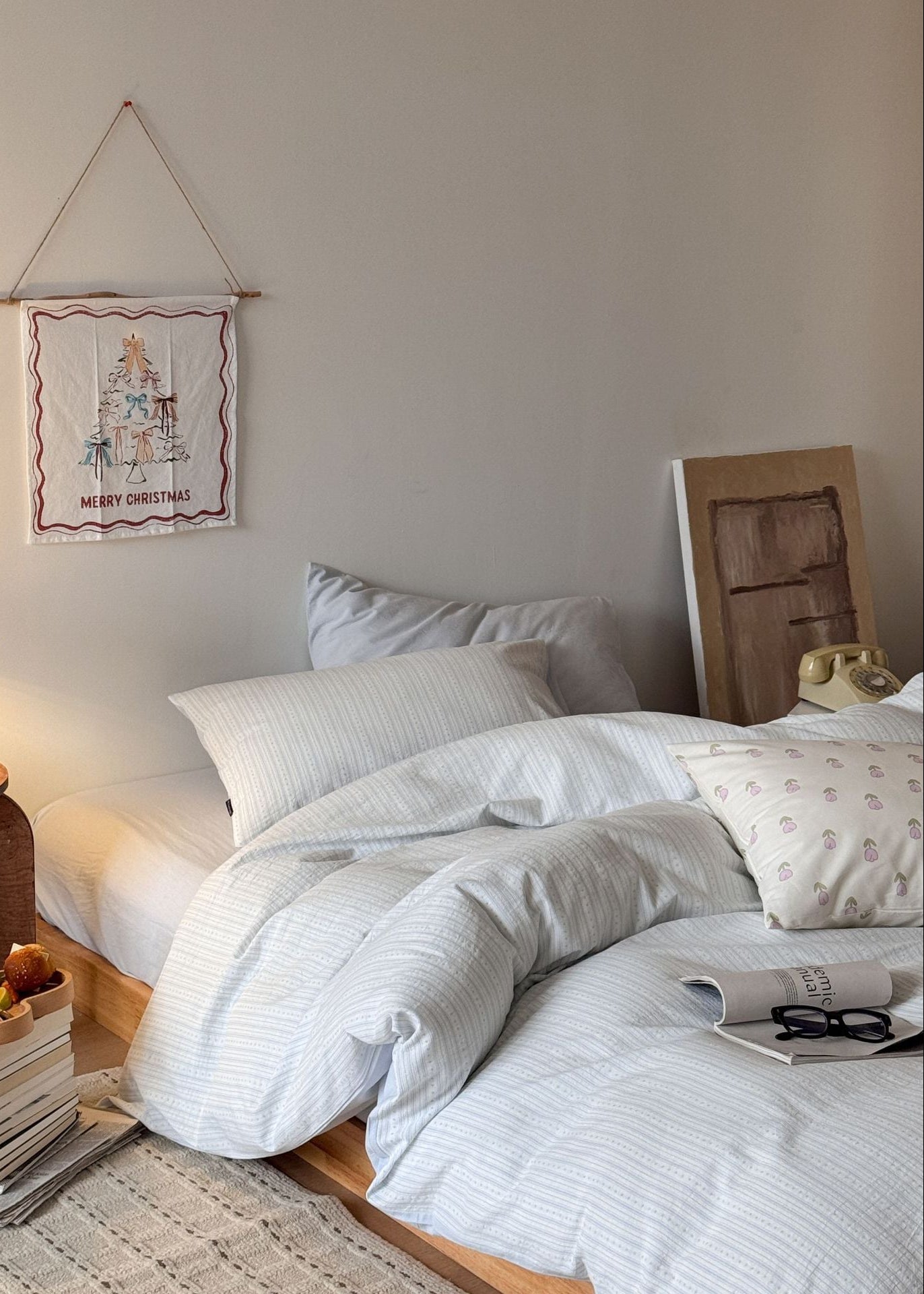 Peony Jacquard Bedding Set / Blue
