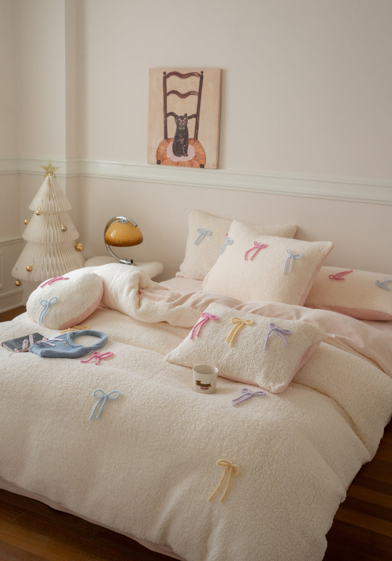 Charlotte Sweet Bow Sherpa Bedding Set