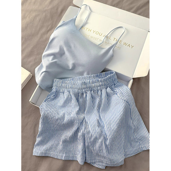 Nerelle Sleeveless & Shorts Pajama Set / Blue