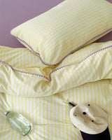 Pepper Candy Stripe Bedding Set / Green + Pink