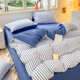 Striped Bedding Set / Blue