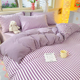 Striped Bedding Set / Purple