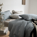 Earth Tone Ruffle Bedding Set / White