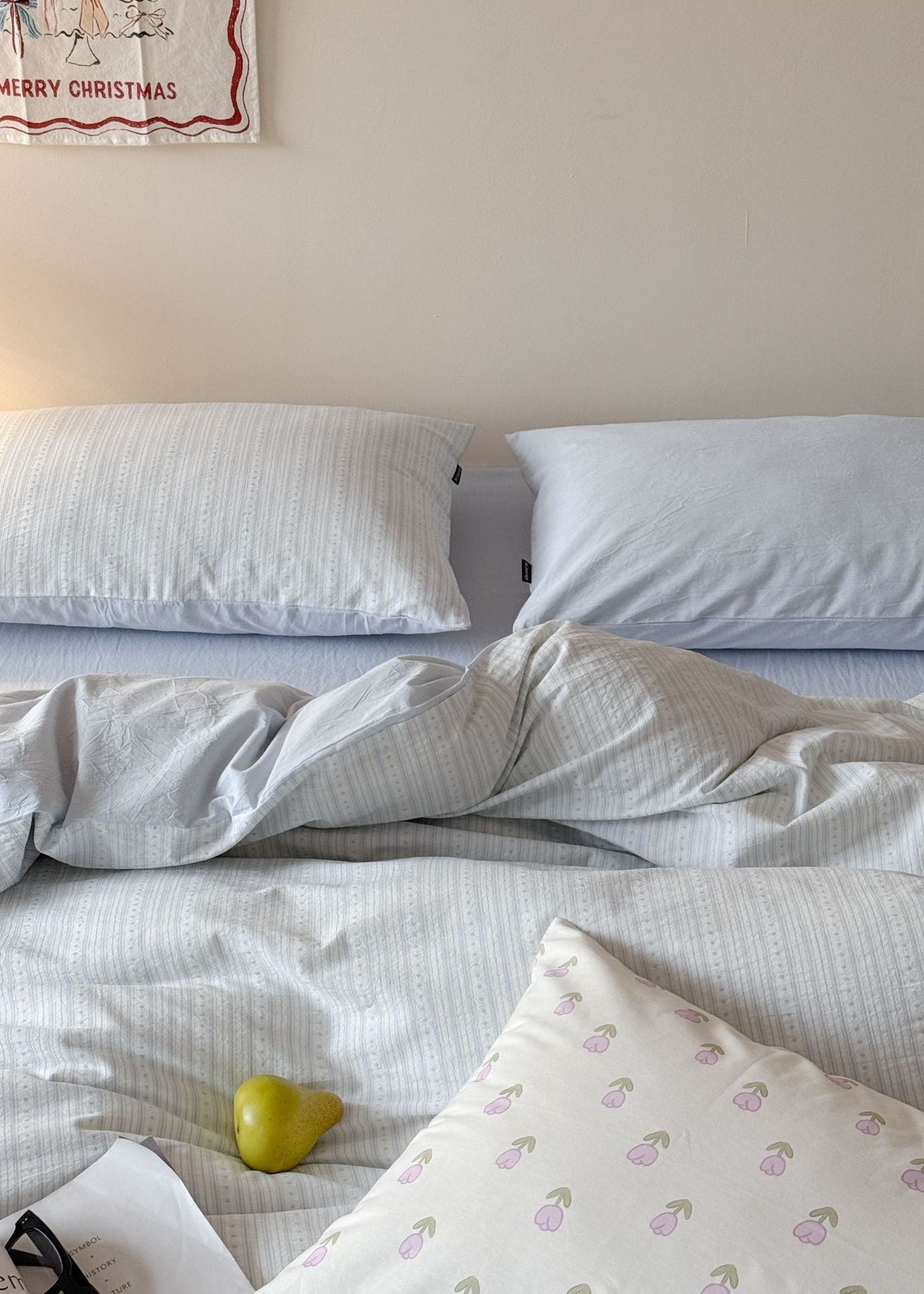 Peony Jacquard Bedding Set / Blue