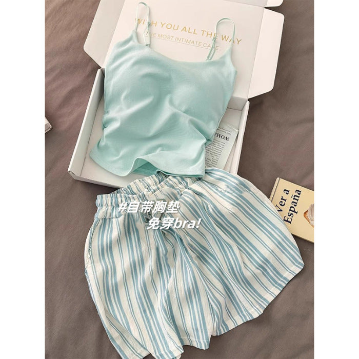 Nerelle Sleeveless & Shorts Pajama Set / Blue