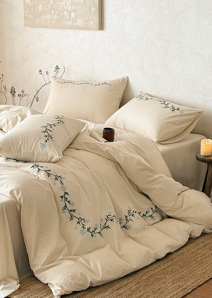 Daphne Embroidery Floral Bedding Bundle