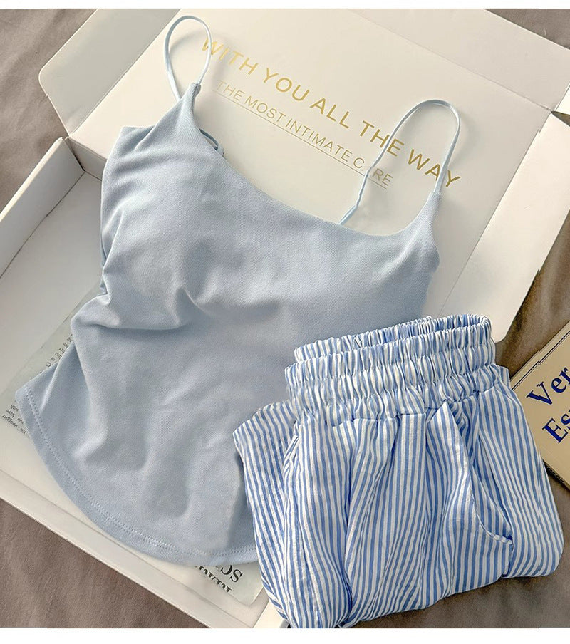 Nerelle Sleeveless & Shorts Pajama Set / Blue
