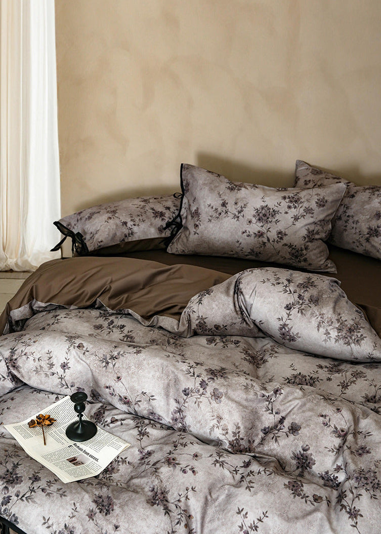 Birchwood Cotton Floral Bedding Set / Gray