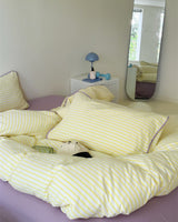 Pepper Candy Stripe Bedding Set / Green + Pink