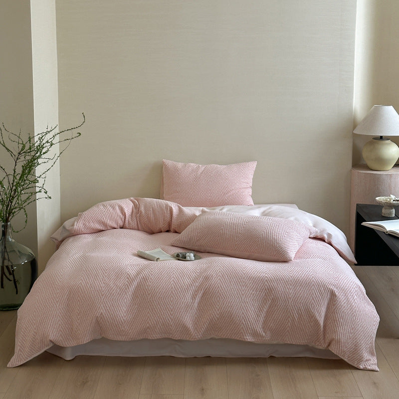 Alder Jacquard Bedding Set / Pink