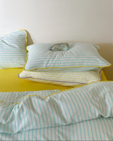 Pepper Candy Stripe Bedding Set / Green + Pink