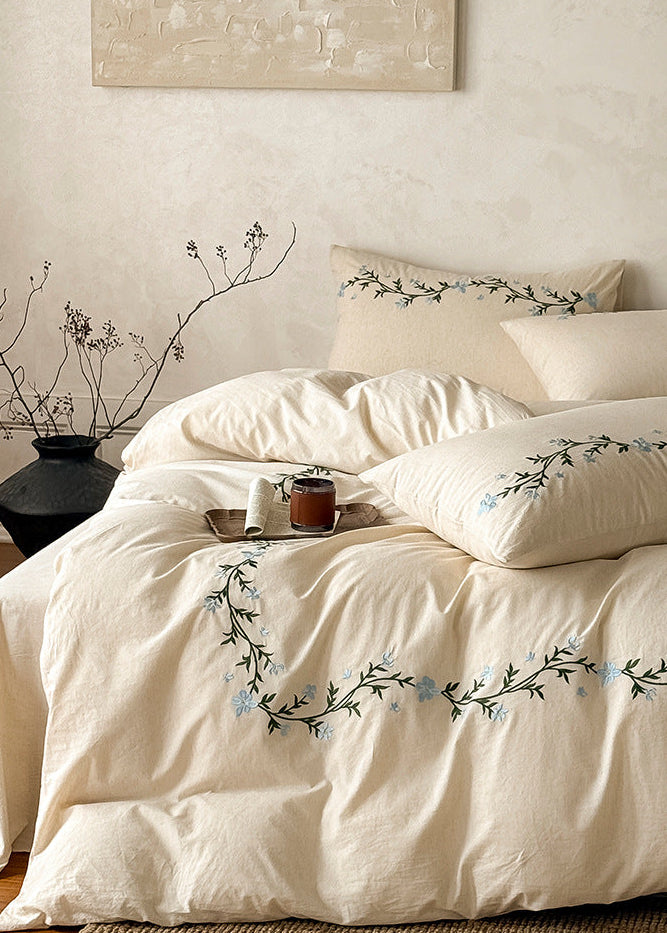 Daphne Embroidery Floral Bedding Bundle