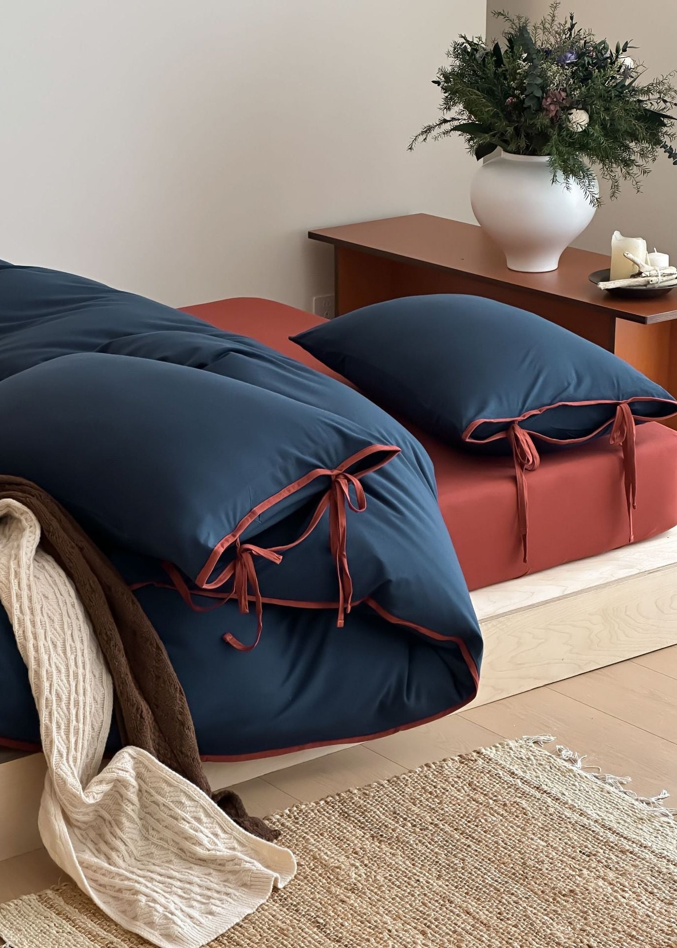 Brianna Knitted Cotton Duvet Cover (3 Shades)