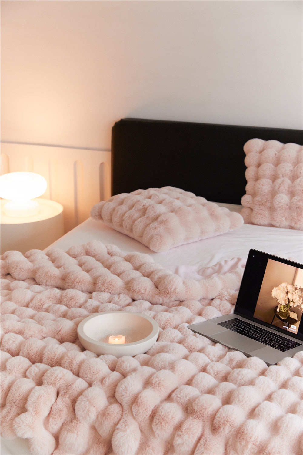 Fluffy Plush Throw Blanket Pink Ever Lasting
