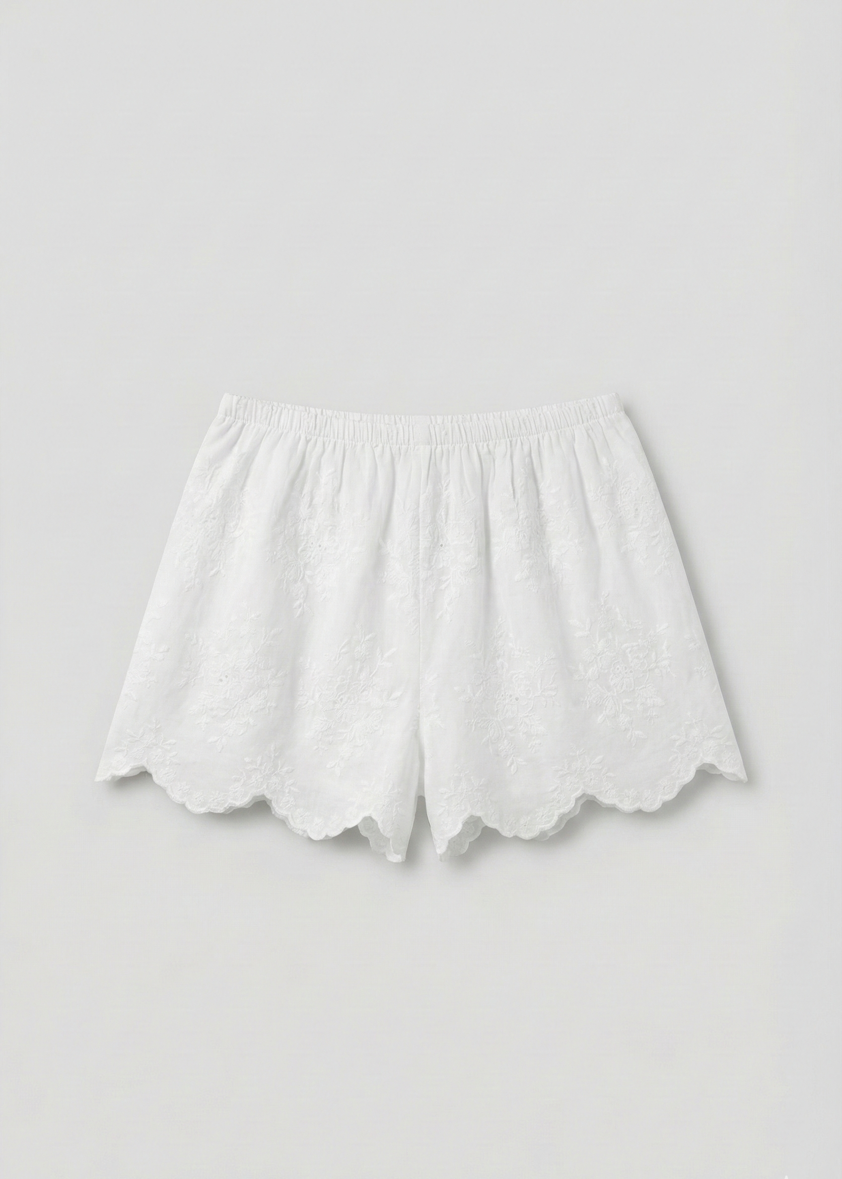 Elodie Embroidered Cotton Gauze PJ Set / White