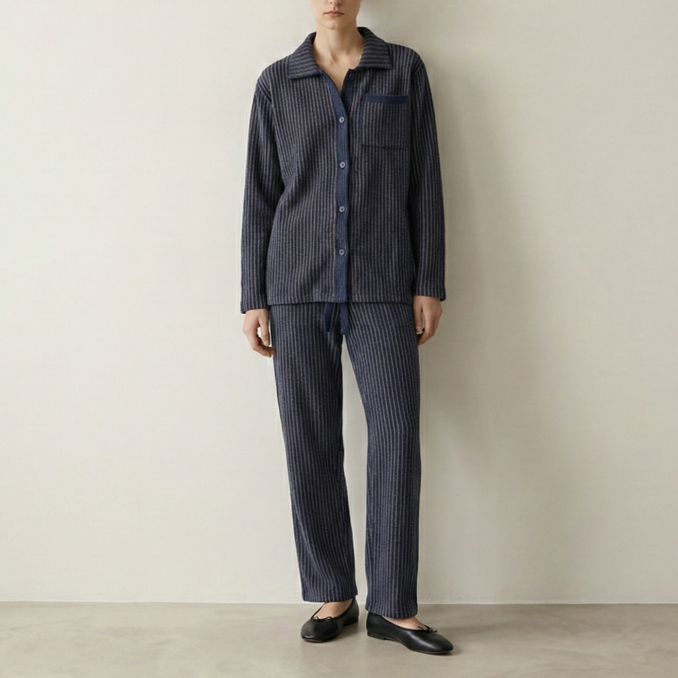 Ridge Stripe Winter Lounge Set / Dark Night Blue